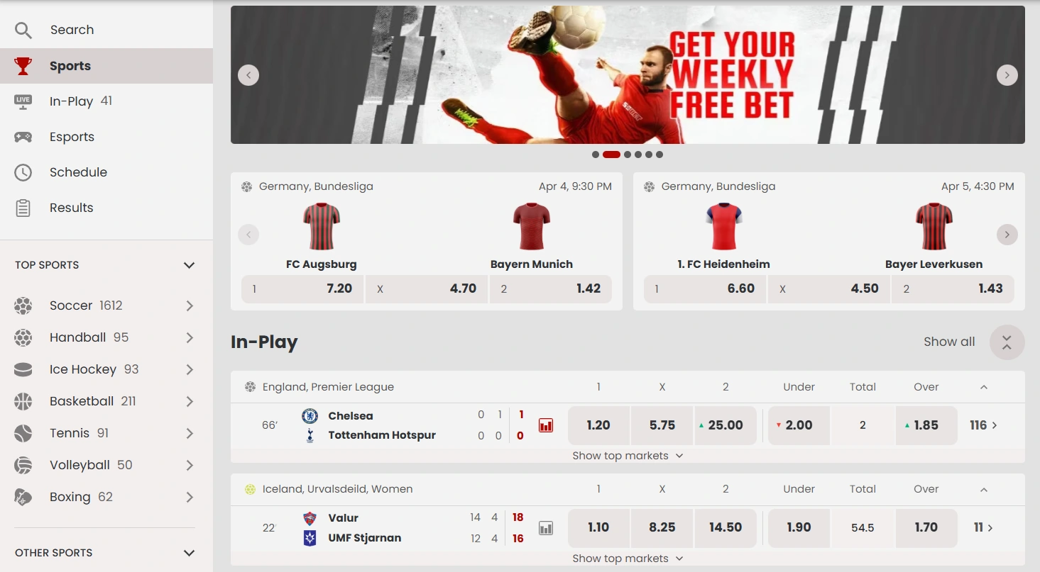 Sportweddenschappen bij 55BetNL Casino